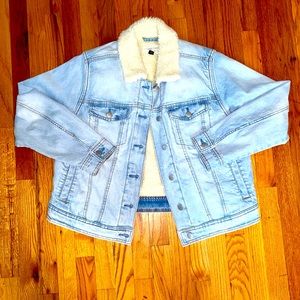 Denim Sherpa Jacket-XL